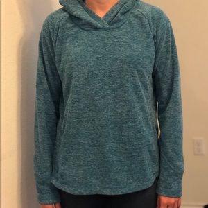 DULUTH TRADING CO Blue fleece pull over sweatshirt